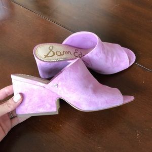 Sam Edelman bright pink mules